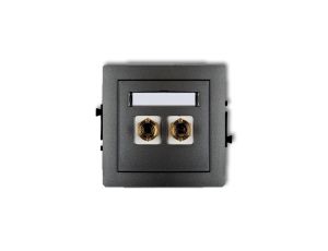 DECO Gniazdo głośnikowe pojedyncze (typu banan - czerwony i czarny, pozłacany, 4 mm2, skręcany) grafitowy 11DGG-4