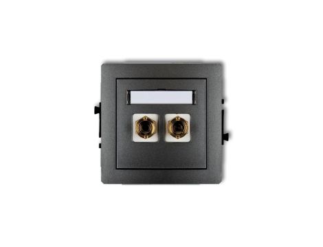 DECO Gniazdo głośnikowe pojedyncze (typu banan - czerwony i czarny, pozłacany, 4 mm2, skręcany) grafitowy 11DGG-4