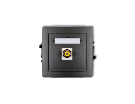 DECO Gniazdo pojedyncze RCA (typu cinch - żółty, pozłacany) grafitowy 11DGRCA-1