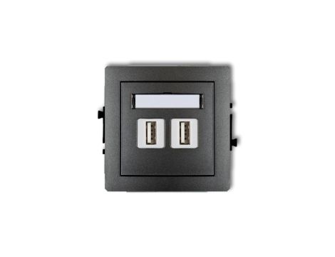 DECO Gniazdo podwójne 2xUSB-AA grafitowy 11DGUSB-2