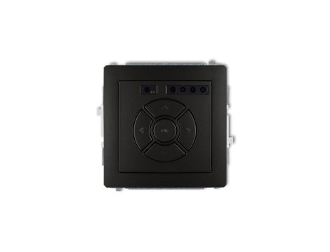 DECO Sterownik roletowy elektroniczny (sterowanie lokalne i pilotem, sterowanie strefą, dodatkowy przycisk) czarny mat 12DSR-3A