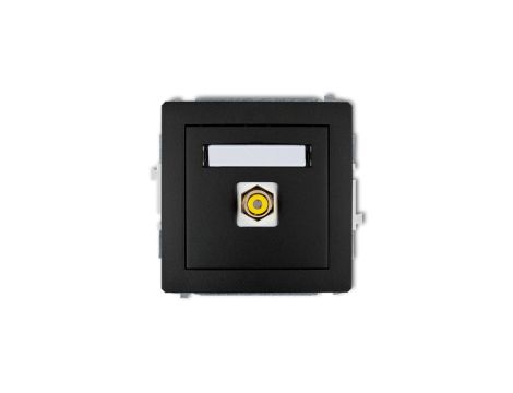 DECO Gniazdo pojedyncze RCA (typu cinch - żółty, pozłacany) czarny mat 12DGRCA-1