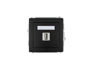 DECO Gniazdo pojedyncze USB-AA czarny mat 12DGUSB-1