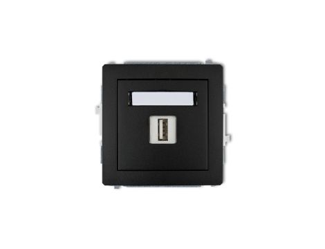 DECO Gniazdo pojedyncze USB-AA czarny mat 12DGUSB-1
