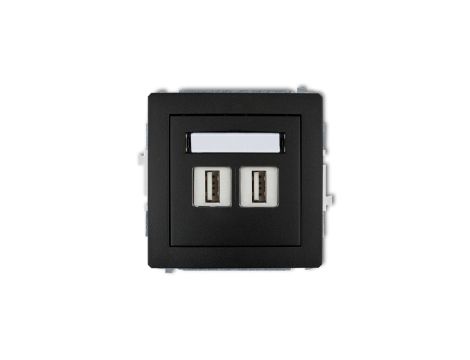 DECO Gniazdo podwójne 2xUSB-AA czarny mat 12DGUSB-2