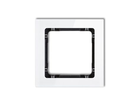DECO Ramka pojedyncza - efekt szkła (ramka: biała spód: czarny) biały 0-12-DRS-1