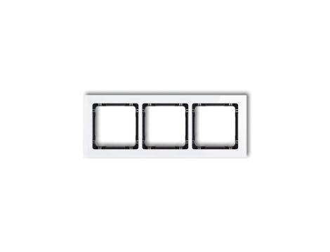 DECO Ramka potrójna - efekt szkła (ramka: biała spód: czarny) biały 0-12-DRS-3