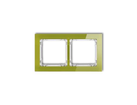 DECO Ramka podwójna - efekt szkła (ramka zielona spód biały) zielony 2-0-DRS-2