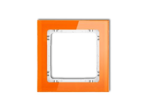 DECO Ramka pojedyncza - efekt szkła (ramka: pomarańczowa spód: biały) pomarańczowy 13-0-DRS-1