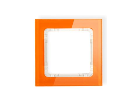 DECO Ramka pojedyncza - efekt szkła (ramka: pomarańczowa spód: beżowy) pomarańczowy 13-1-DRS-1