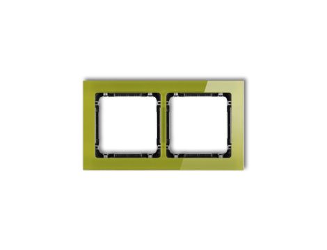 DECO Ramka podwójna - efekt szkła (ramka zielona spód czarny) zielony 2-12-DRS-2