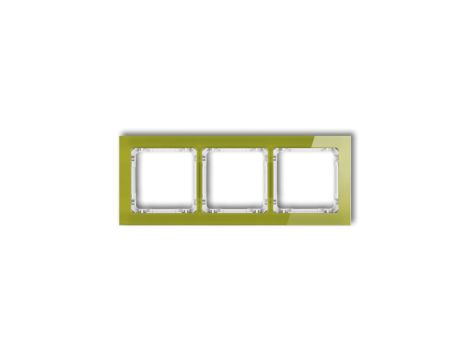 DECO Ramka potrójna - efekt szkła (ramka zielona spód biały) zielony 2-0-DRS-3