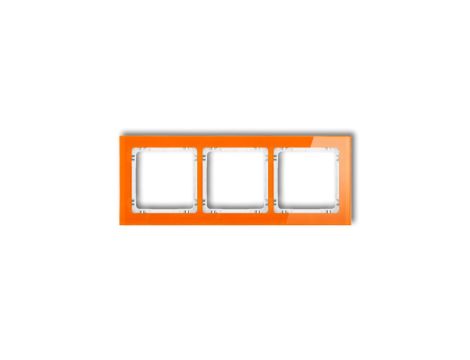 DECO Ramka potrójna - efekt szkła (ramka: pomarańczowa spód: biały) pomarańczowy 13-0-DRS-3