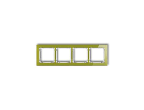 DECO Ramka poczwórna - efekt szkła (ramka zielona spód biały) zielony 2-0-DRS-4