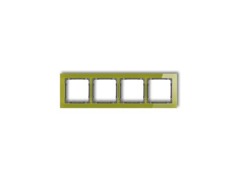DECO Ramka poczwórna - efekt szkła (ramka zielona spód grafitowy) zielony 2-11-DRS-4