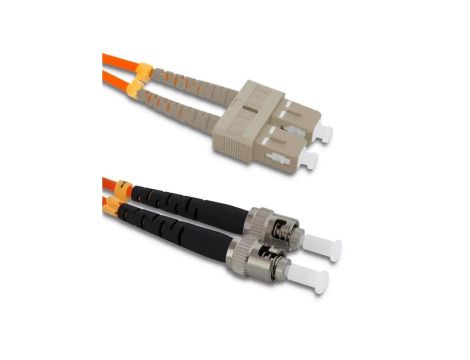 Qoltec Patchcord światłowodowy SC/UPC - ST/UPC Multimode 50/125 OM2 Duplex 1m