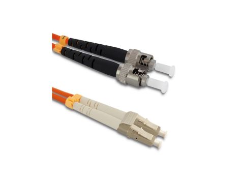 Qoltec Patchcord światłowodowy LC/UPC - ST/UPC Multimode 50/125 OM2 Duplex 1m