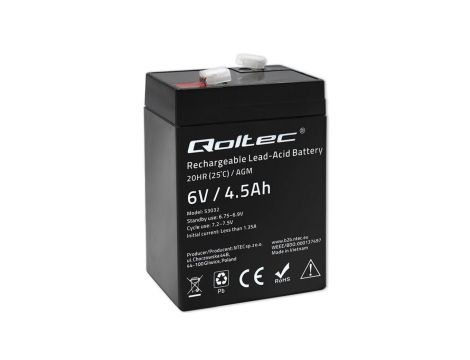 Akumulator VRLA AGM 6V 4.5Ah (żywotność do 10lat)