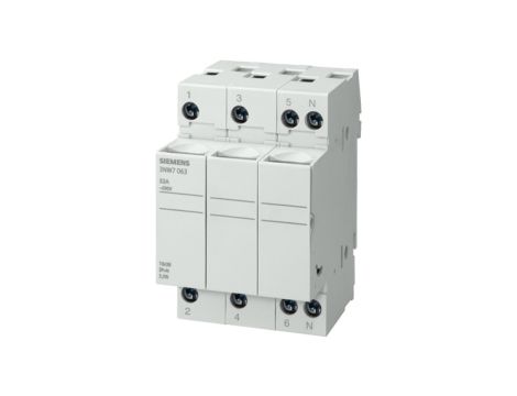 Podstawa bezpiecznikowa do wkł. cylindrycznych 10x38mm 32A 3P 3NW7033