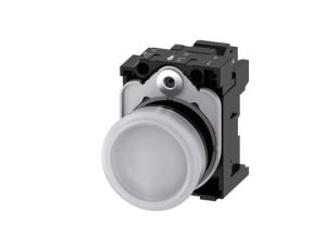 Lampka sygnalizacyjna kompletna 22mm biała LED 230V AC tworzywo przył sprężynowe SIRIUS ACT 3SU1106-6AA60-3AA0