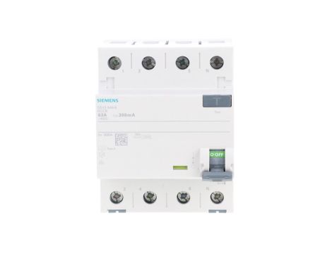 Wyłącznik różnicowoprądowy 4P 63A 0,3A Typ A 300mA 400V SENTRON 5SV3646-6