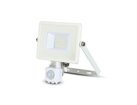 Projektor LED 20W 1600lm 4000K Dioda SAMSUNG z czujnikiem ruchu PIR Biały IP65 449