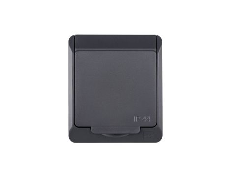 Hermes Gniazdo hermetyczne pojedyncze natynkowe z uziemieniem 16A IP44 antracyt 0321-07