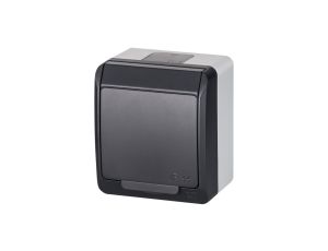 HERMES Gniazdo pojedyncze z/u 2P+Z SCHUKO IP44 antracyt 0324-07