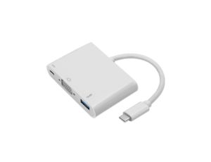 Qoltec Hub Adapter USB-C 3.1 3w1 USB 3.0 VGA USB-C 3.1 PD 92W