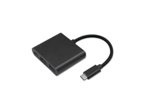 Qoltec Hub Adapter USB-C 3.1 3w1 USB 3.0 HDMI 4K USB-C 3.1 PD 100W