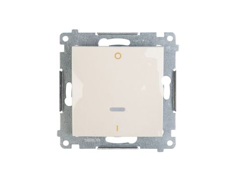 Simon 54 Łącznik dwubiegunowy z podświetleniem, szybkozłącza, kremowy DW2L.01/41