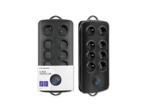 Qoltec Listwa zasilająca antyprzepięciowa 8 gniazd 2.5m Czarna