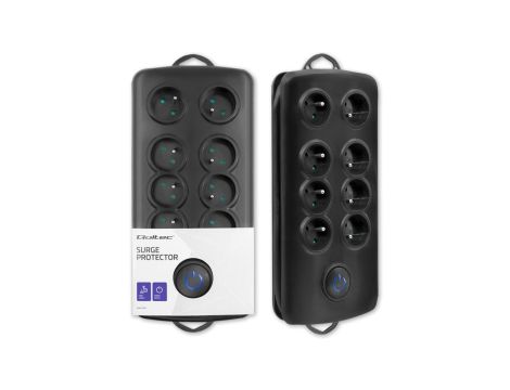 Qoltec Listwa zasilająca antyprzepięciowa 8 gniazd 2.5m Czarna