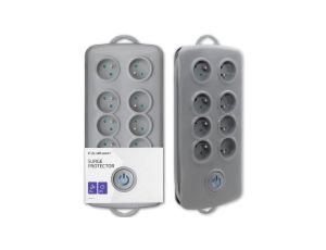 Qoltec Listwa zasilająca antyprzepięciowa 8 gniazd 2.5m Szara