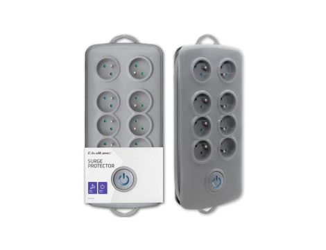 Qoltec Listwa zasilająca antyprzepięciowa 8 gniazd 2.5m Szara