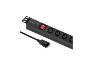 Qoltec Listwa zasilająca PDU antyprzeciążeniowa do RACK 19 1U 10A 8xIEC C13 2m