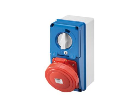 Gniazdo wtykowe z blokadą pionowe bez spodu 16A 3P+E 400V 9H GW66330