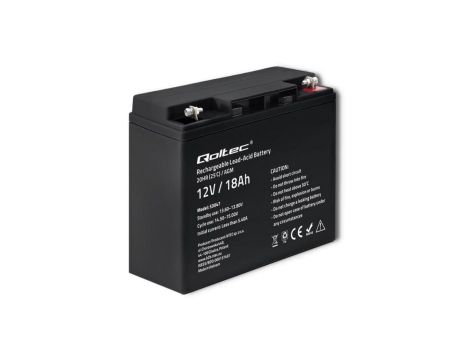 Qoltec Akumulator AGM 12V 18Ah Bezobsługowy Wydajny LongLife do UPS, skutera