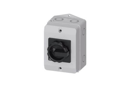 Rozłącznik główny w obudowie 3P 16A 7.5kW AC23A 400V styki pom 1Z 1R pokrętło czarne 3LD2064-1GP51