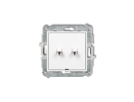 MINI Przycisk dwubiegunowy (dwa klawisze bez piktogramów osobne zasilanie) w stylu amerykańskim biały MWPUS-44.2